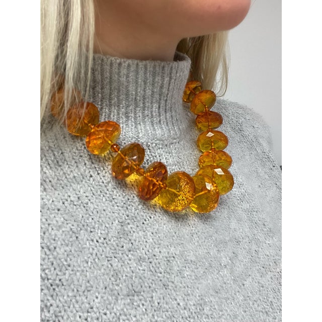 Modern 1980s Tiffany & Co., Paloma Picasso, 18k Yellow Gold and Amber Bead Necklace For Sale - Image 3 of 6