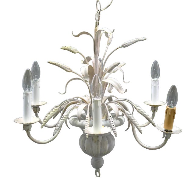 Hollywood Regency Floral Chandelier, 1970s For Sale