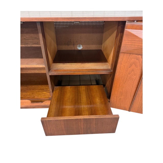 Mid-Century Modern Brazilian Style 2-Piece Walnut Bar Storage Cabinet For Sale - Image 13 of 15