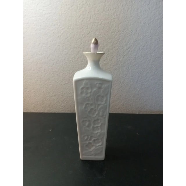 1980s Lenox Usa Embossed Floral Perfume Bottle For Sale - Image 4 of 5