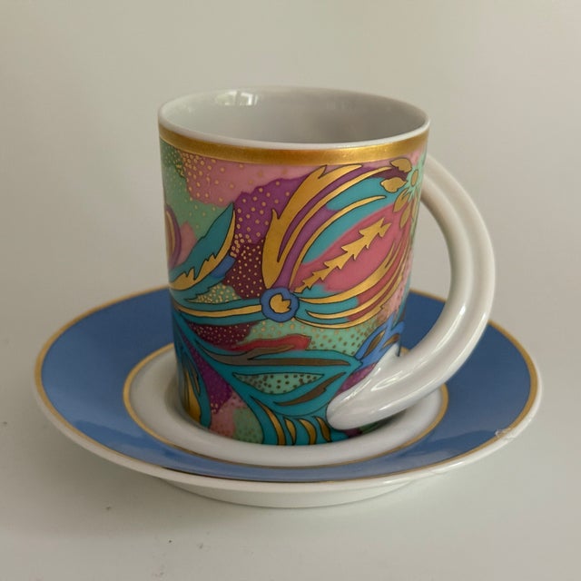 Rosenthal No. 18 Espresso Collector's Cup and Saucer by N. Akeren for Rosenthal Studio-Linie, 1990s, Set of 2 For Sale - Image 4 of 4