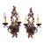 1990s Roberto Giovannini Art. 1170 Ramage Italian Carved Wood Two - Light Sconces - a Pair For Sale