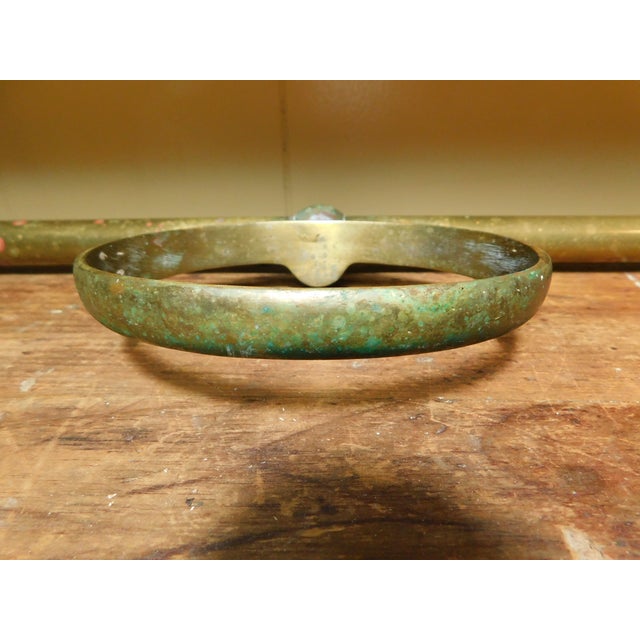 1900 - 1909 Antique Opal Glass Bathroom Shelf With Brass Cups and Soap Dish For Sale - Image 5 of 18