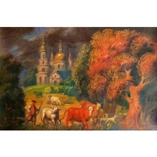 Oil Painting Before the Autumn Shower Daniil Litvinov For Sale