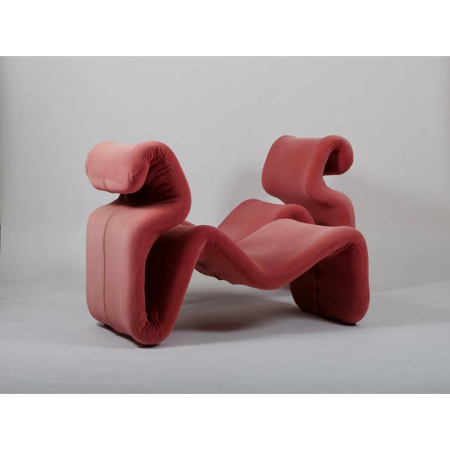 Pink Vintage Etcetera Lounge Chairs with Ottoman by Jan Ekselius, 1970, Set of 3 For Sale - Image 8 of 11