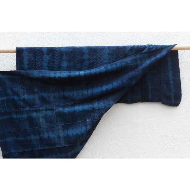 Textile Tavi Indigo Mud Cloth For Sale - Image 7 of 8