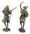 19th Century African Bronze Sculpture of Musicians, Benin, Set of 2 For Sale