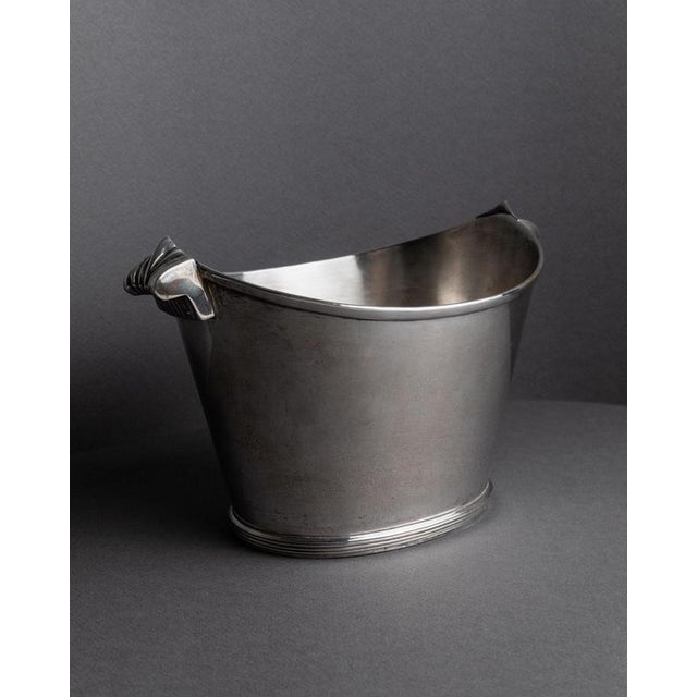 Metal Vintage Silver-Plated Champagne Cooler, 1940s For Sale - Image 7 of 11