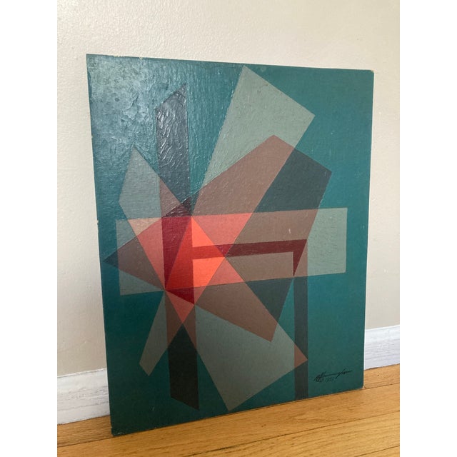 16” x 20” oil on canvas board painting by Benjamin Frazier Cunningham signed a and dated 1952. Titled Scarlet in pencil on...