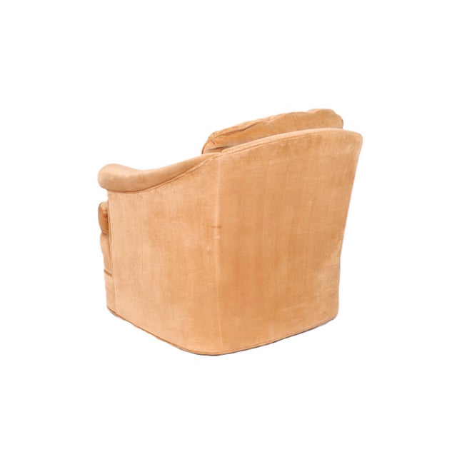 Textile Vintage Floating Swivel Armchair For Sale - Image 7 of 13