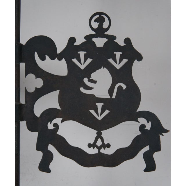 Antique English Architectural Wrought Iron Lion Coat of Arms For Sale - Image 4 of 13