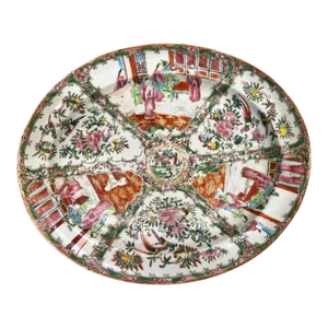 Large 19th Century Rose Medallion Platter