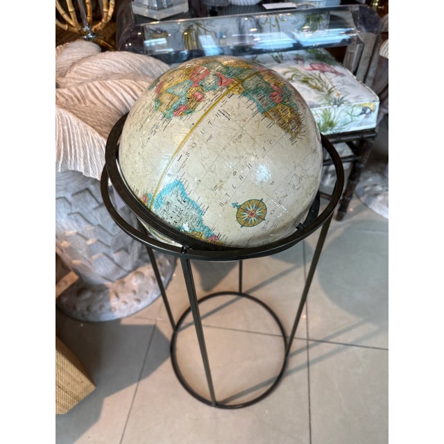 Mid Century Modern Replogle Brass Stand Globe in the Manner of Paul McCobb, 1955 For Sale - Image 10 of 10