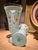 2000 - 2009 Antique Bohemian Blue Opaline Glass Goblets with Gilt Rim and Florals, Set of 2 For Sale - Image 5 of 8