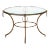 French Modernist Gilded Wrought-Iron & Glass Coffee Accent Table Ca. 1950s For Sale