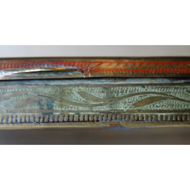 Late 19th Century Enameled Brass Persian Hinged Box For Sale - Image 9 of 12