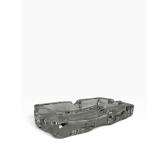Late 20th Century Vintage Baccarat Crystal "Alcazar" Scroll Edge Cigar Ashtray & Valet Tray For Sale - Image 5 of 7