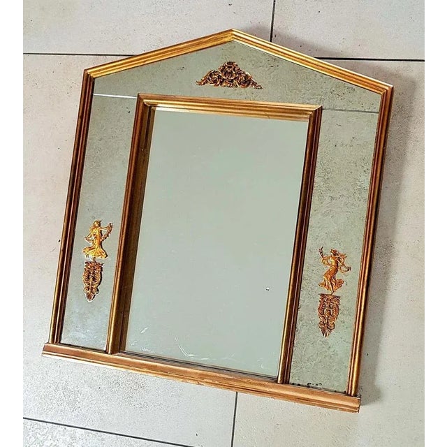 Gold Neoclassical Gilded Empire Mirror For Sale - Image 8 of 18
