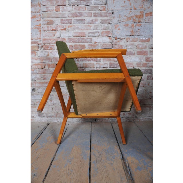 Mid-Century Czech Living Room Set in Beech, 1960s, Set of 3 For Sale - Image 10 of 18