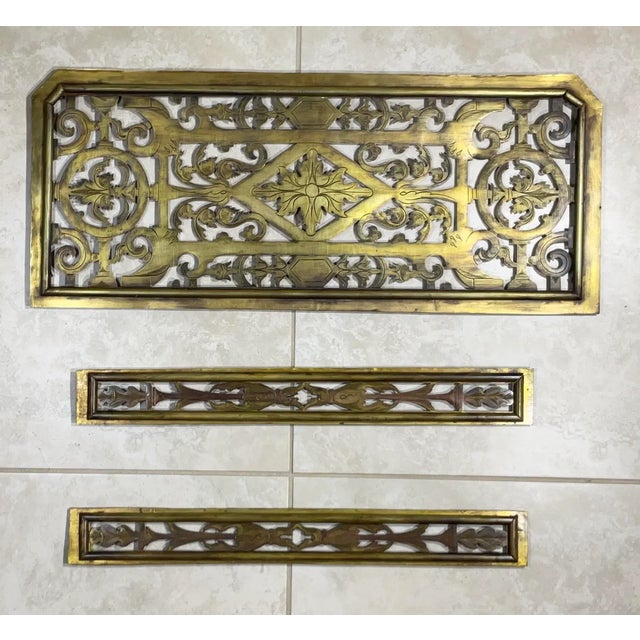 Three Piece 19th Century Brass Wall Hanging Ornament For Sale In Miami - Image 6 of 13