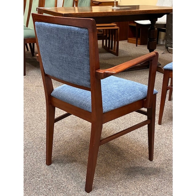 Set of Six European Mid Century Modern Mahogany Framed Dining Chairs c.1960 For Sale - Image 9 of 14