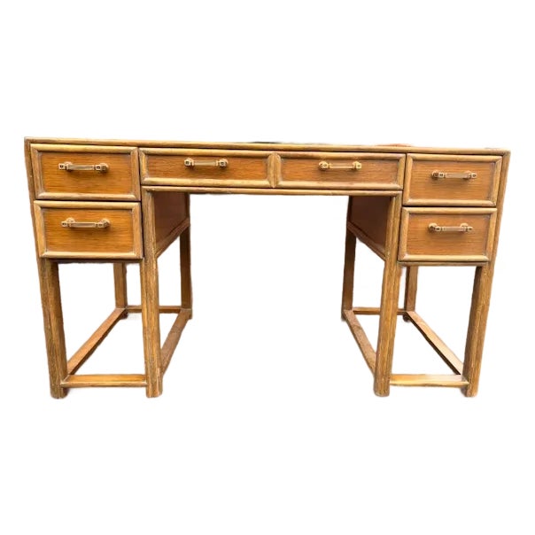 1960s McGuire Oak Desk For Sale