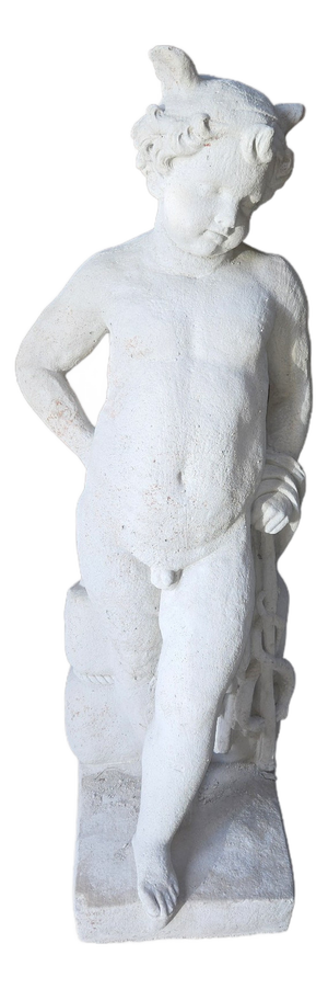 Garden Statue in Reconstituted Stone Depicting a Young Faun, 20th Century