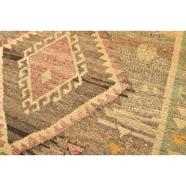 Brown Gabbeh Rug 3'5'' X 5'4'' Brown Wool Vintage Tribal Hand-Knotted Oriental Carpet For Sale - Image 8 of 14