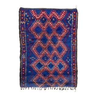 Vintage Moroccan Berber Shag Wool Rug With Diamond Grid by Rug & Kilim, 1950-1959 For Sale