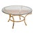 1970s Hollywood Regency Coffee Table With Brass Hoof Feet & Glass Top For Sale