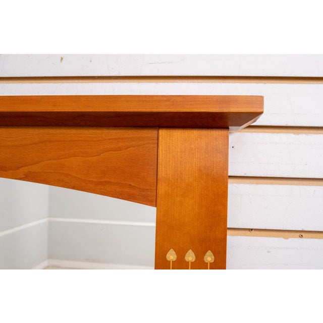 Glass Stickley Cherry Mission Style Harvey Ellis Inlaid Mirror For Sale - Image 7 of 10