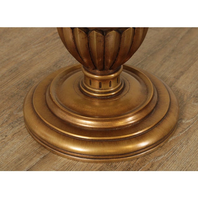 1960s Hollywood Regency Pair Round Eglomise Gold Pedestal End Tables Chairish