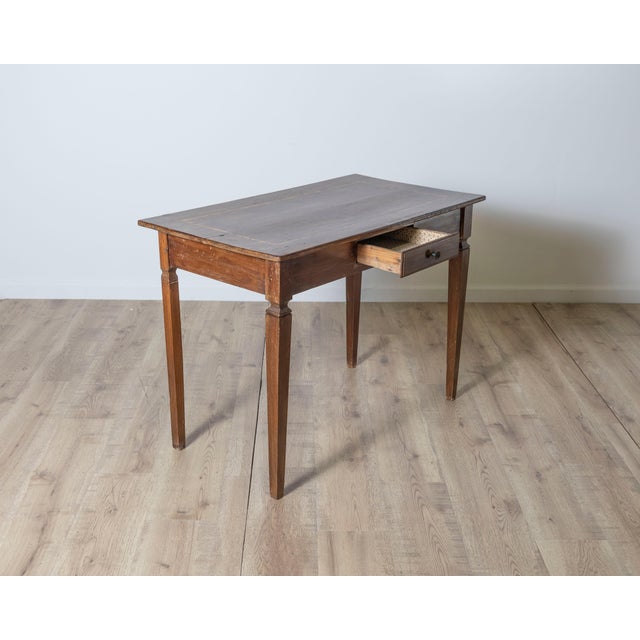 Wood Louis XVI Walnut Table with Inlaid Top , Emilia, Late 18th Century For Sale - Image 7 of 10