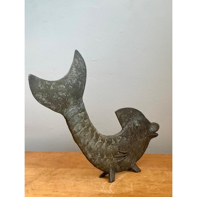 Mid-Century Modern Bronze Fish Figurine For Sale - Image 9 of 18