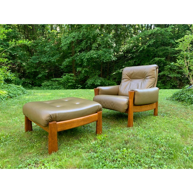 1960s Set of Brutalist Armchair and Ottoman in the style of Pierre Chapo, 1960s For Sale - Image 5 of 18