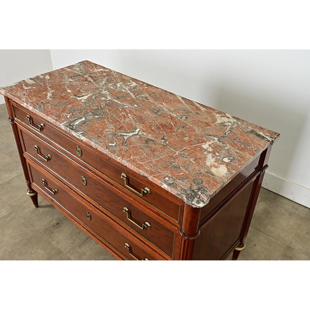 French 19th Century Louis XVI Style Marble-Top Commode For Sale - Image 12 of 13