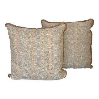 Nancy Corzine Pair of Leaf & Vine Pattern Pillows For Sale