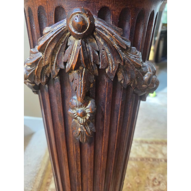 Neoclassical Fluted Wood Column Pedestal - 55" For Sale - Image 3 of 10