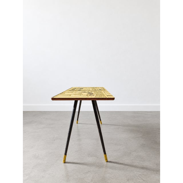 Mid-Century Modern Mid-Century Modern Italian Coffee Table with Egyptian Decor, 1950s For Sale - Image 3 of 10