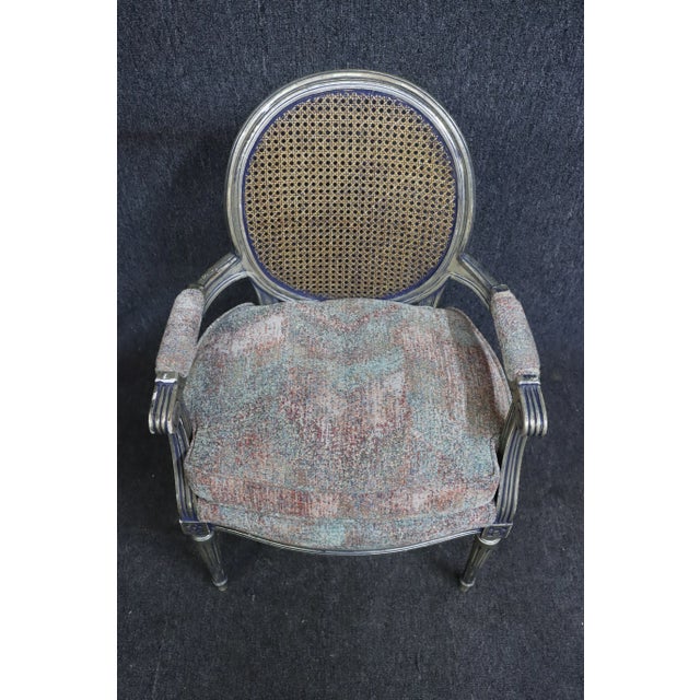 Wood Louis XVI Style Cane Back Bergere For Sale - Image 7 of 9