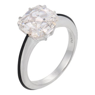Lugano Gia 2.00 Carat Old Mine Cut Diamond 18k White Gold Engagement Ring, Size 6 For Sale