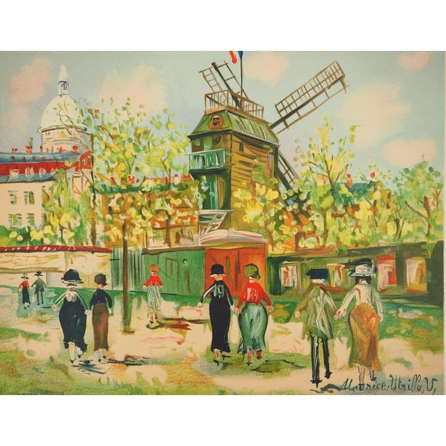 Maurice utrillo (1883-1955) the moulin de la galette in montmartre lithograph after a painting signed in the plate...