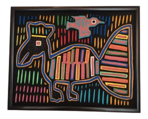 Kuna Indian Reversed Stitched Birds in Frame