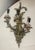 Antique Ornate Spanish Style 3 Arm Gilded Bronze Brass Wall Sconce Fixture Light For Sale - Image 9 of 10