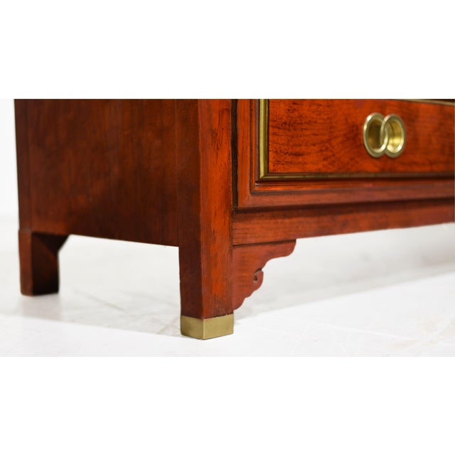 1970s Campaign Chinoiserie Credenza With Double-Ring Hardware Huntley by Thomasville For Sale - Image 12 of 13