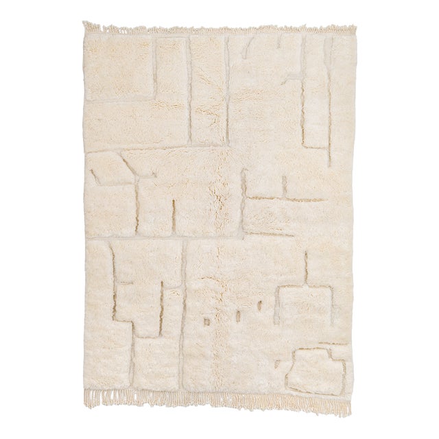 Hand-Knotted Wool Rug by Azele Studio For Sale