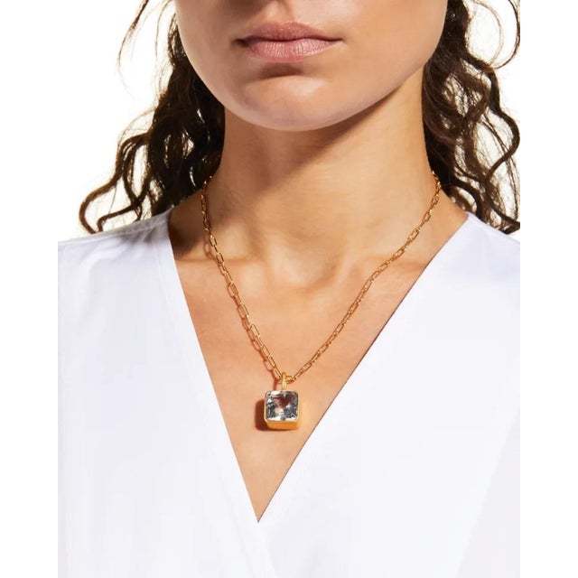 Contemporary Mini Charm Necklaces, (Clear Quartz ) For Sale - Image 3 of 4