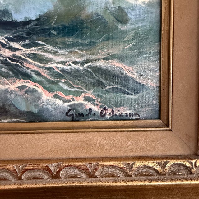 Guido Odierna Signed Original Oil Painting – Rocky Coastal Seascape For Sale In Chicago - Image 6 of 10