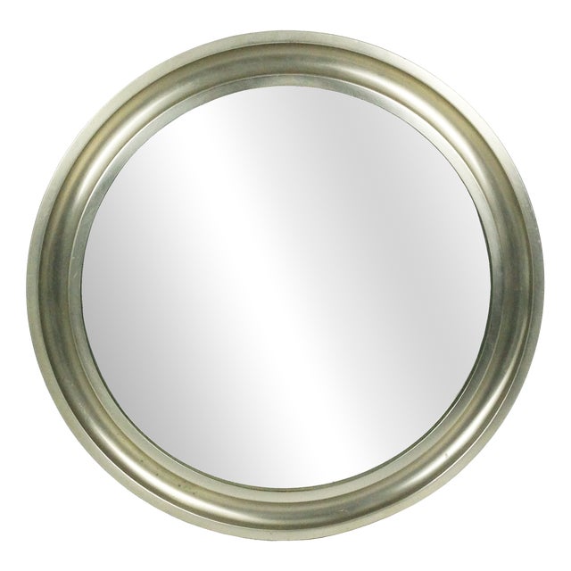 Nickel-Plated Brass & Black Metal Narcisso Mirror by Sergio Mazza for Artemide, 1970s For Sale