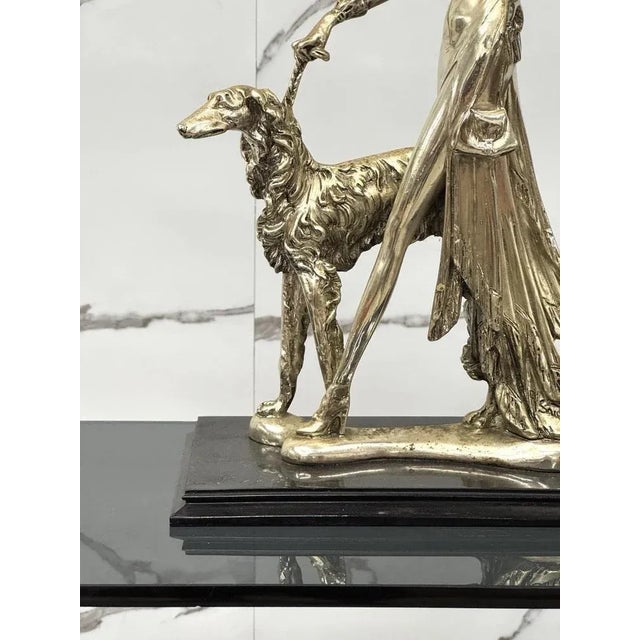 Art Deco Silver-Plated Resin Sculpture by Amilcare Santini, 1970 For Sale - Image 4 of 13